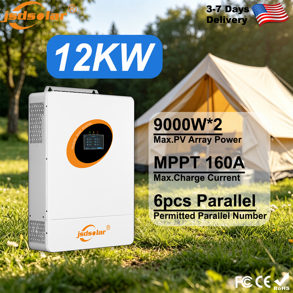 Drone Solar Charger - 12KW単相ハイブリッドインバーター、48V純正弦波ソーラーインバーター、160A MPPT充電コントローラー搭載、オフグリッド対応、家庭用バックアップ、最大PV入力電力9000W×2、USB/RS485ドライノード制御対応