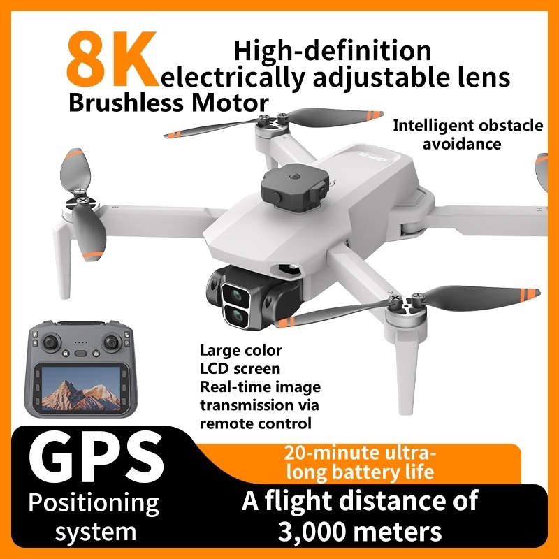 Drone Power Bank - 8K ESCカメラ搭載、障害物回避、GPS自動帰還、折りたたみ式、WIFI FPV RCドローン、3KMブラシレス、4.5インチスクリーン、リモートコントロール、クアッドコプター