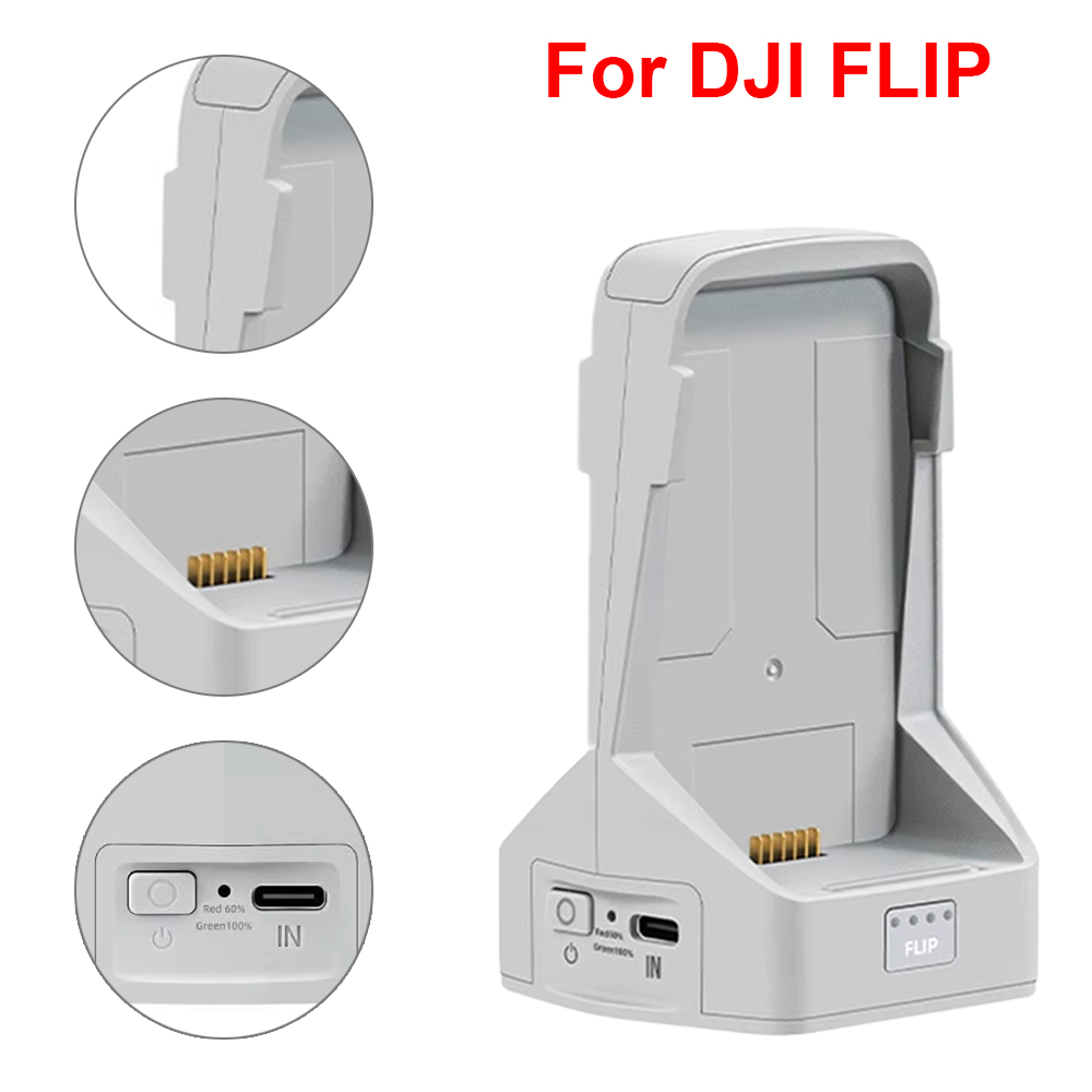 Drone Charging Hub - DJI Flip用バッテリー充電器、双方向充電ハブ、縦型バトラーパワーバンク充電ステーションキット、DJI Flipドローンアクセサリー