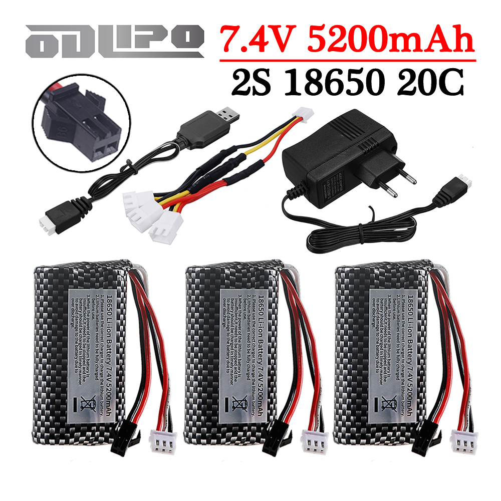 Drone Battery Charger - 18650 7.4V 5200mAh リチウムイオンバッテリー充電器付き WPL MN99S