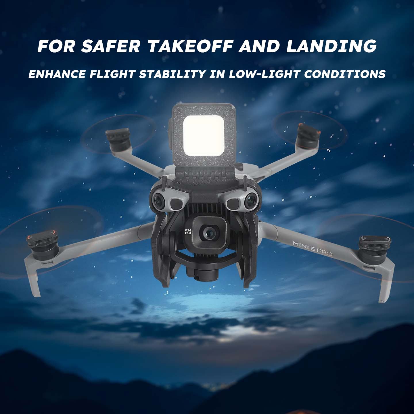 Drone Propeller Holder - DJI Mini 5Pro/Mavic 3Pro/Air 3S用夜間飛行ライト夜間HD照明航空写真ドローン警告信号灯