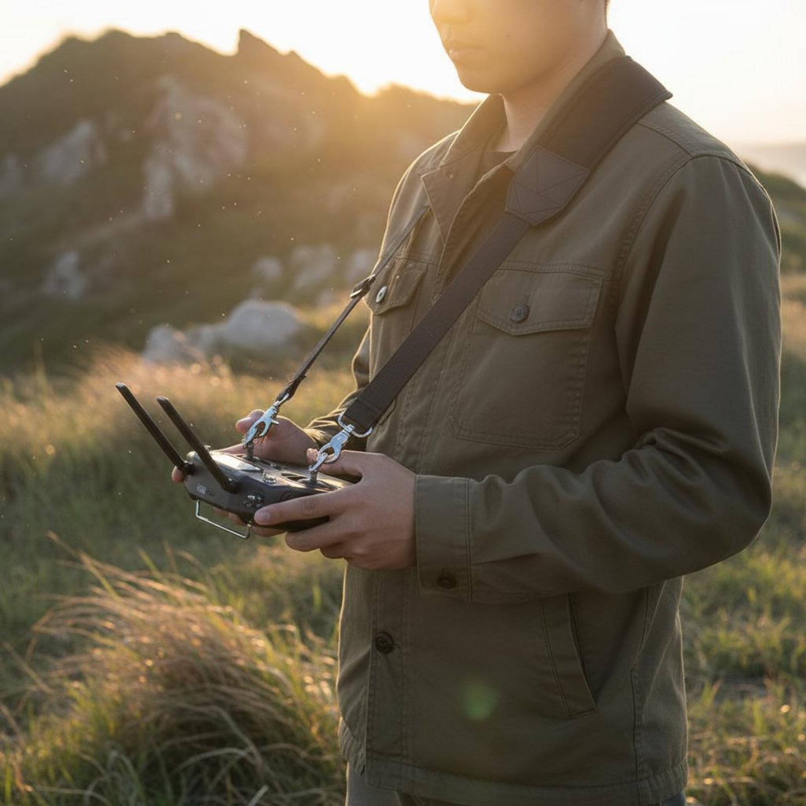 Drone Remote Controller Lanyard - ドローン送信機ストラップ クイックインストール ドローンコントローラーストラップ 調節可能なコントローラーランヤード 滑り止め 長持ちするナイロン製