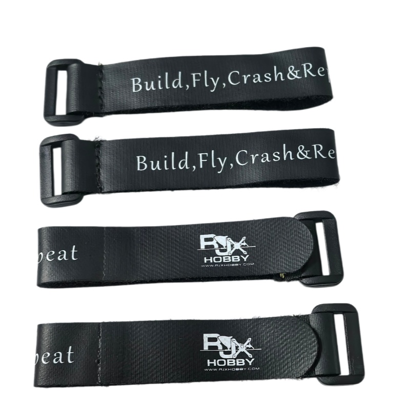 Drone Remote Controller Lanyard - 200X20MM ノンスリップシリコンバッテリーストラップ 4 個耐火フックループベルクロタイ FPV RC