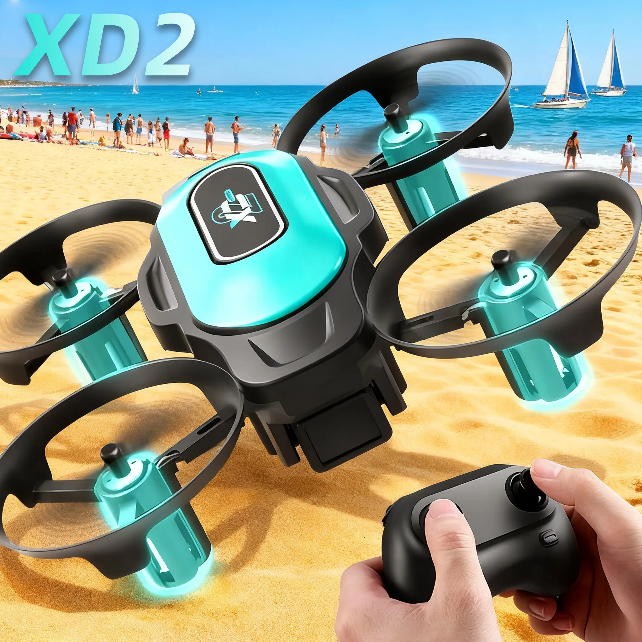 Drone Remote Controller Lanyard - XD2 ミニドローン、360 ° スタントフリップ、LEDナイトライト、耐衝撃性ボディ、超携帯性、簡単操作、初心者向けの素晴らしいギフト