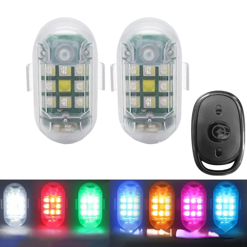 Drone Beacon Light - 1/2 個ワイヤレス LED ストロボライトリモコン警告ランプフラッシュインジケータ衝突防止車自動車オートバイドローンクルーズ