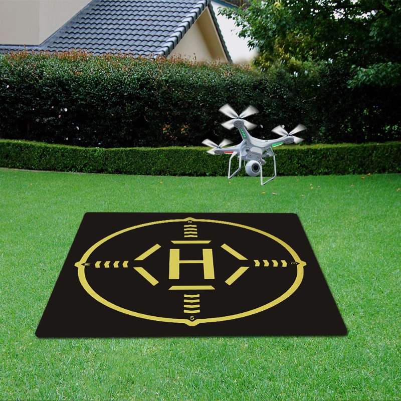 Drone Landing Pad - 軽量ドローンヘリパッド着陸パッド方向マーカー付き屋外レーシングフライトパフォーマンスカーペットマットラグ家の装飾