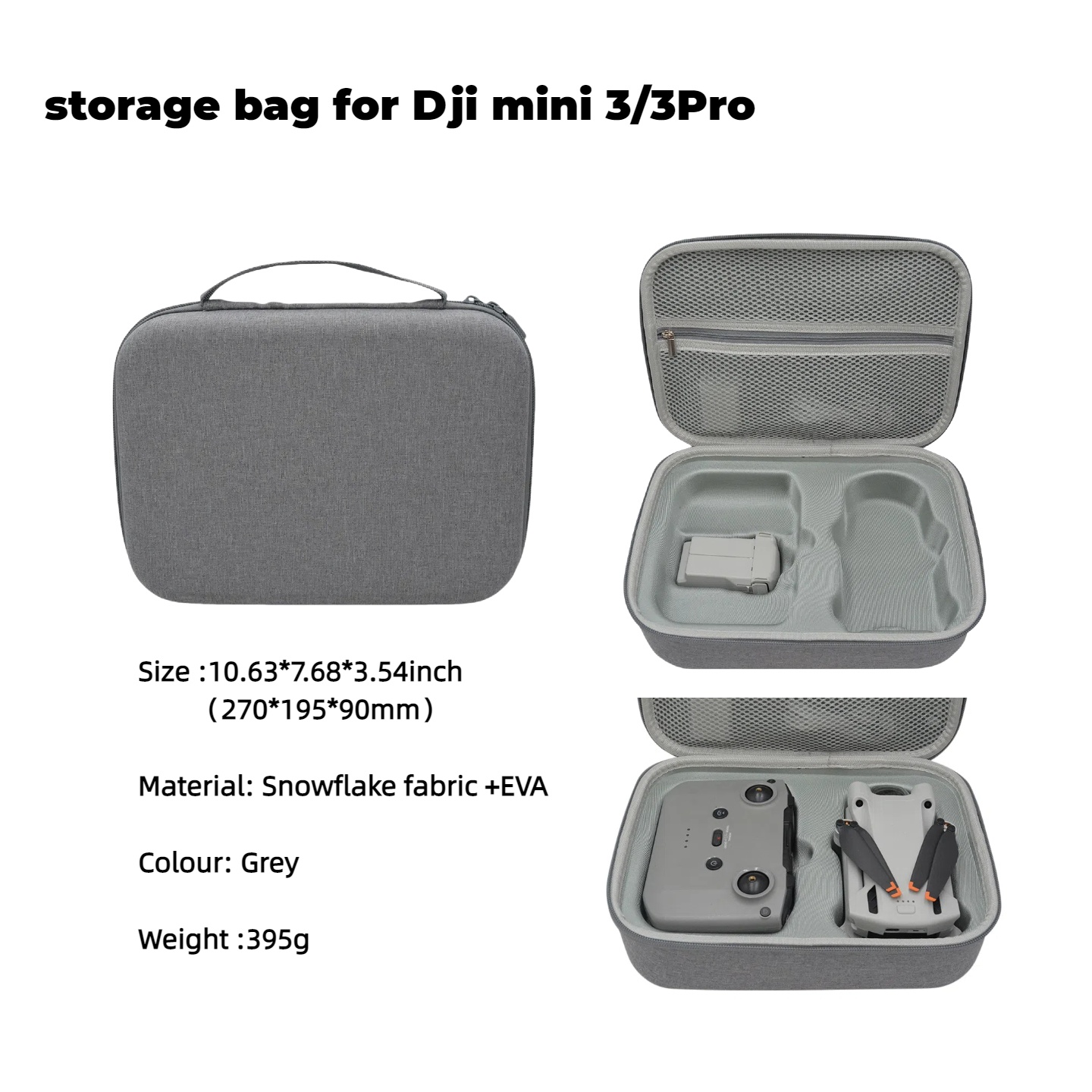 Drone Joystick Cover - DJI Mini 3/Mini 3Proドローン用ハードEVAドローンバッグ、キャリングケース、収納ショルダーバッグ、リモコンハンドバッグ、ドローンアクセサリー