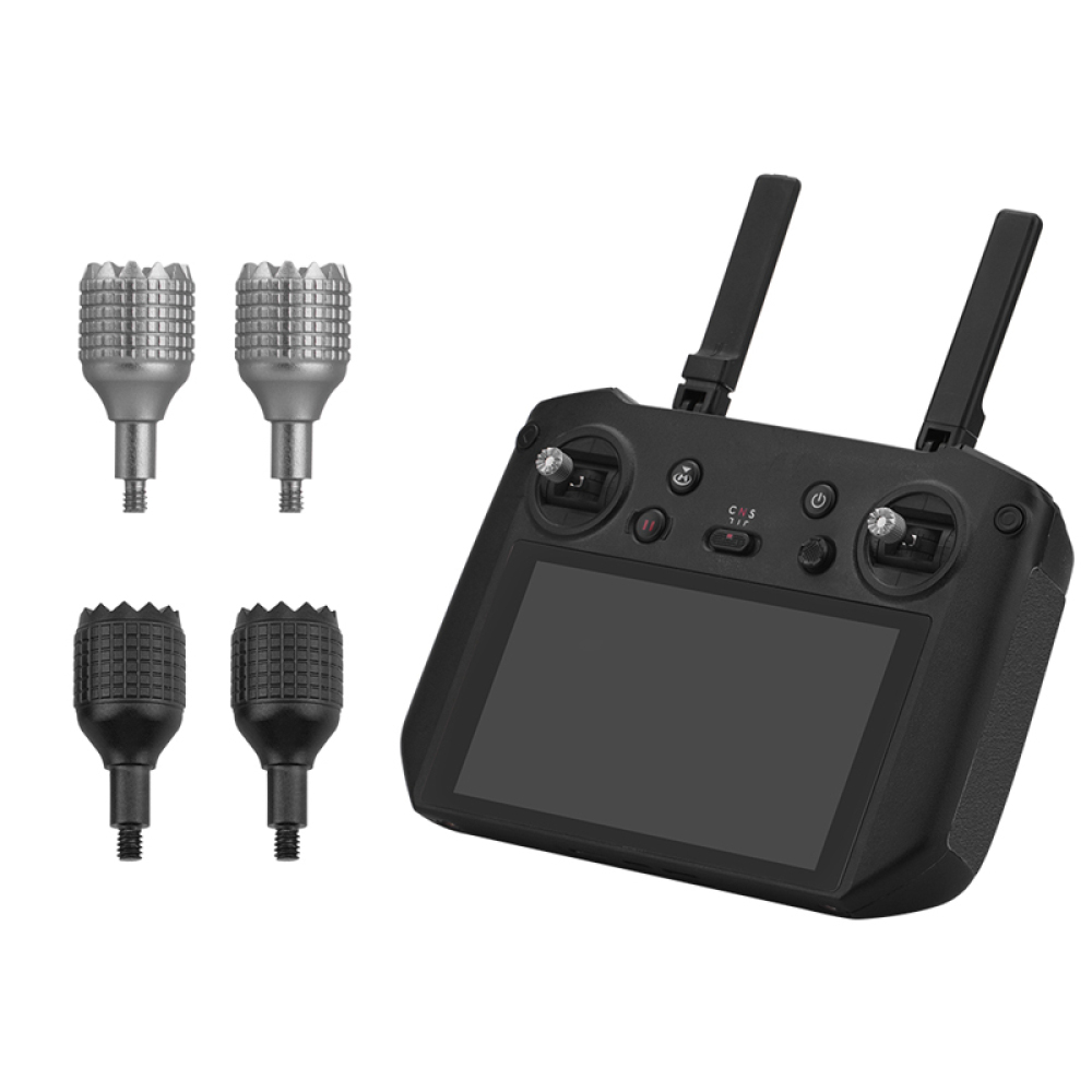Drone Control Stick - DJI RC PRO用リモートコントロールジョイスティック スクリーンマスターコントロールサムスティック付き ドローンアクセサリー シルバーブラック