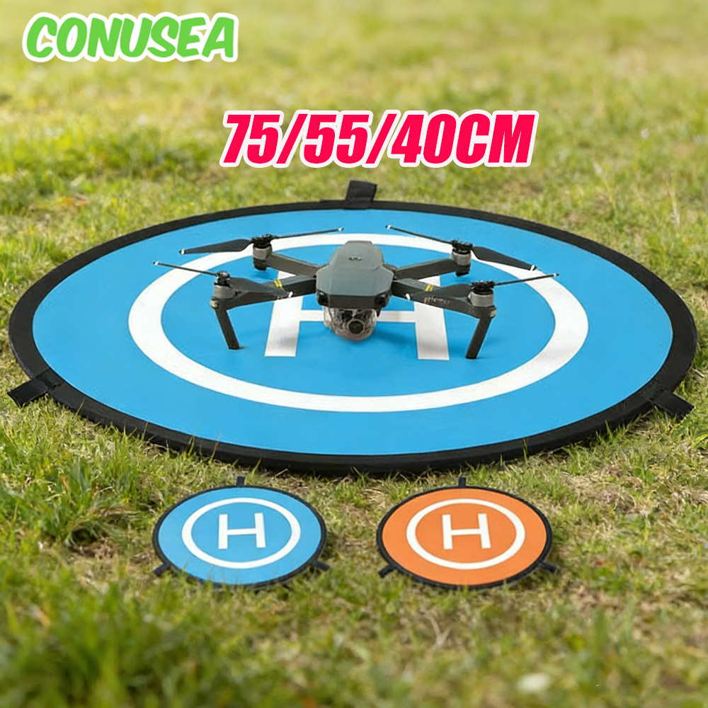 Drone Landing Pad - ユニバーサルドローンクアッドコプターアクセサリー75/55/40CM折りたたみ式屋外芝生ドローンエプロンランディングパッド（ドローンヘリコプター用ポータブル）