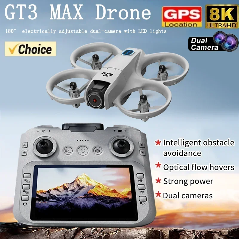 Drone Beacon Light - 2026年新型GT3ミニ LED折りたたみ式ドローン GPS 8K HDデュアルカメラ ブラシレスモーター