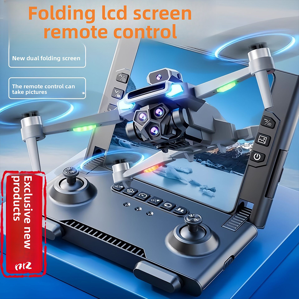Drone Controller Screen - 折りたたみ式M66 RCドローン、4.5インチHD折りたたみ式スクリーン、5Gスムーズ画像、ブラシレスモーター搭載、旅行用折りたたみ式コンパクトクアッドコプター