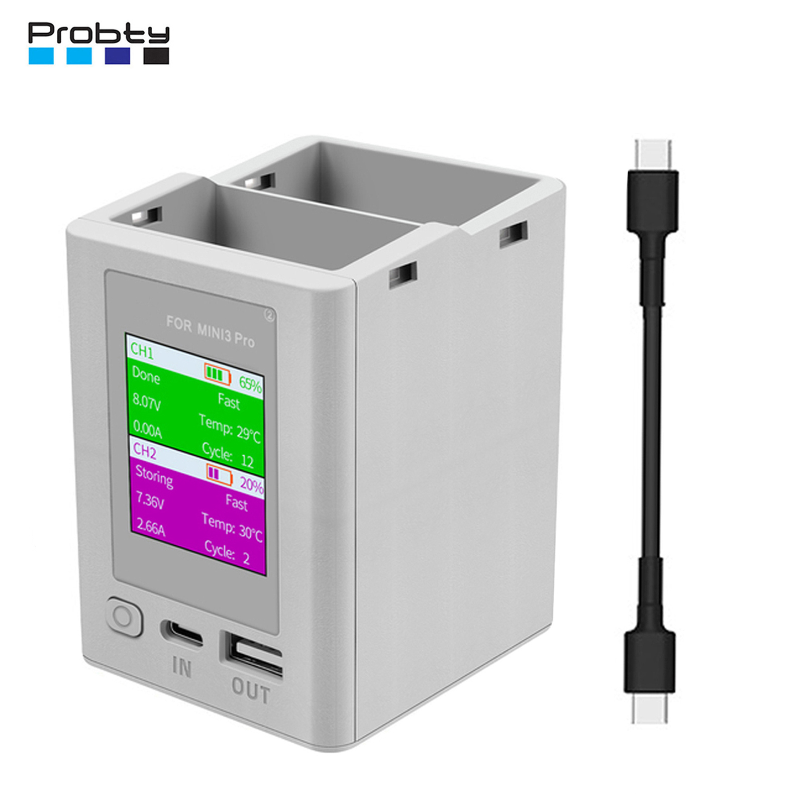 Drone Charging Hub - DJI ミニ 4 プロ/ミニ 3 プロ充電バトラーデジタルディスプレイ充電ハブバッテリーインテリジェント充電器ドローンアクセサリー