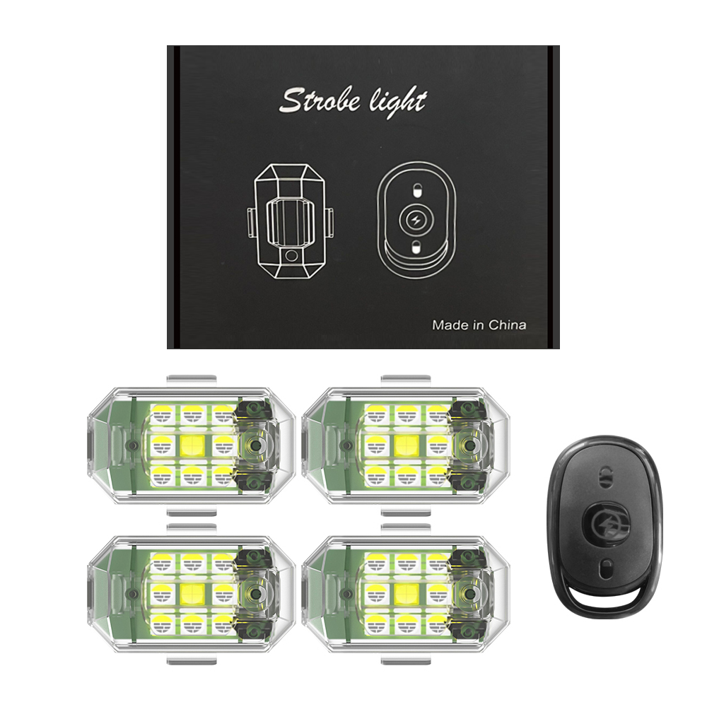 Drone Beacon Light - 1/2/4 個ワイヤレス LED ドローンストロボライトオートバイ車バイク用リモコン衝突防止警告灯信号灯