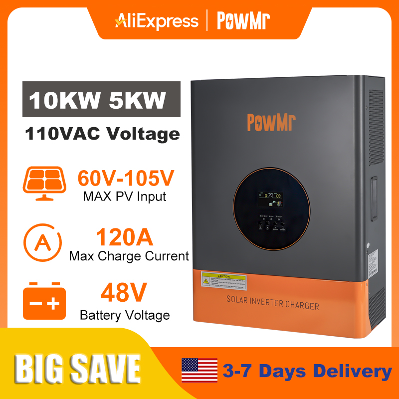 Drone Solar Charger - PowMr 10KW 5KW スプリットフェーズインバーター 48V 110Vまたは220V