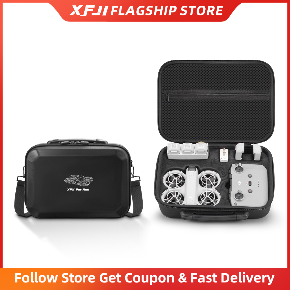 Drone Hard Shell Case - XFJI キャリングケース DJI NEOコンボ対応 PUレザー ハードシェル