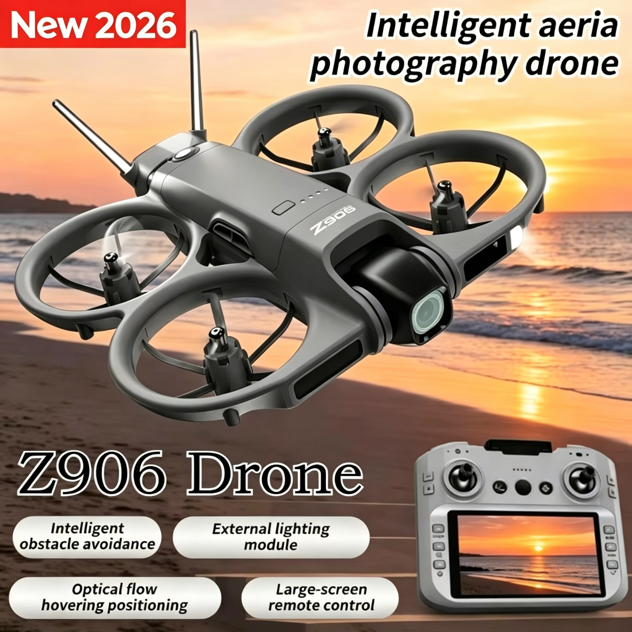 Z906 新型ミニFPVドローン 大画面リモコン 180 ° - Drone Landing Pad のレビューと価格