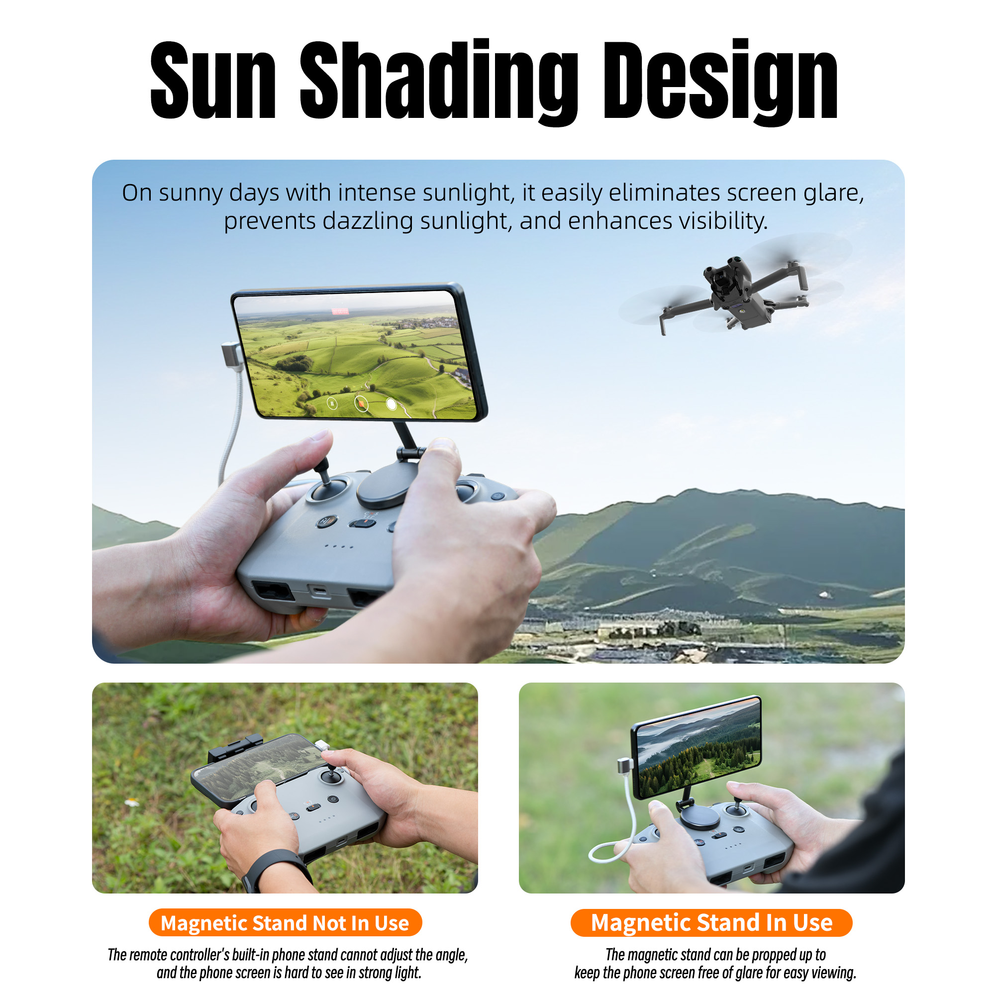 調整可能な磁気式スマホスタンド RC-N1 / N2 / N - Drone Tablet Mount のレビューと価格