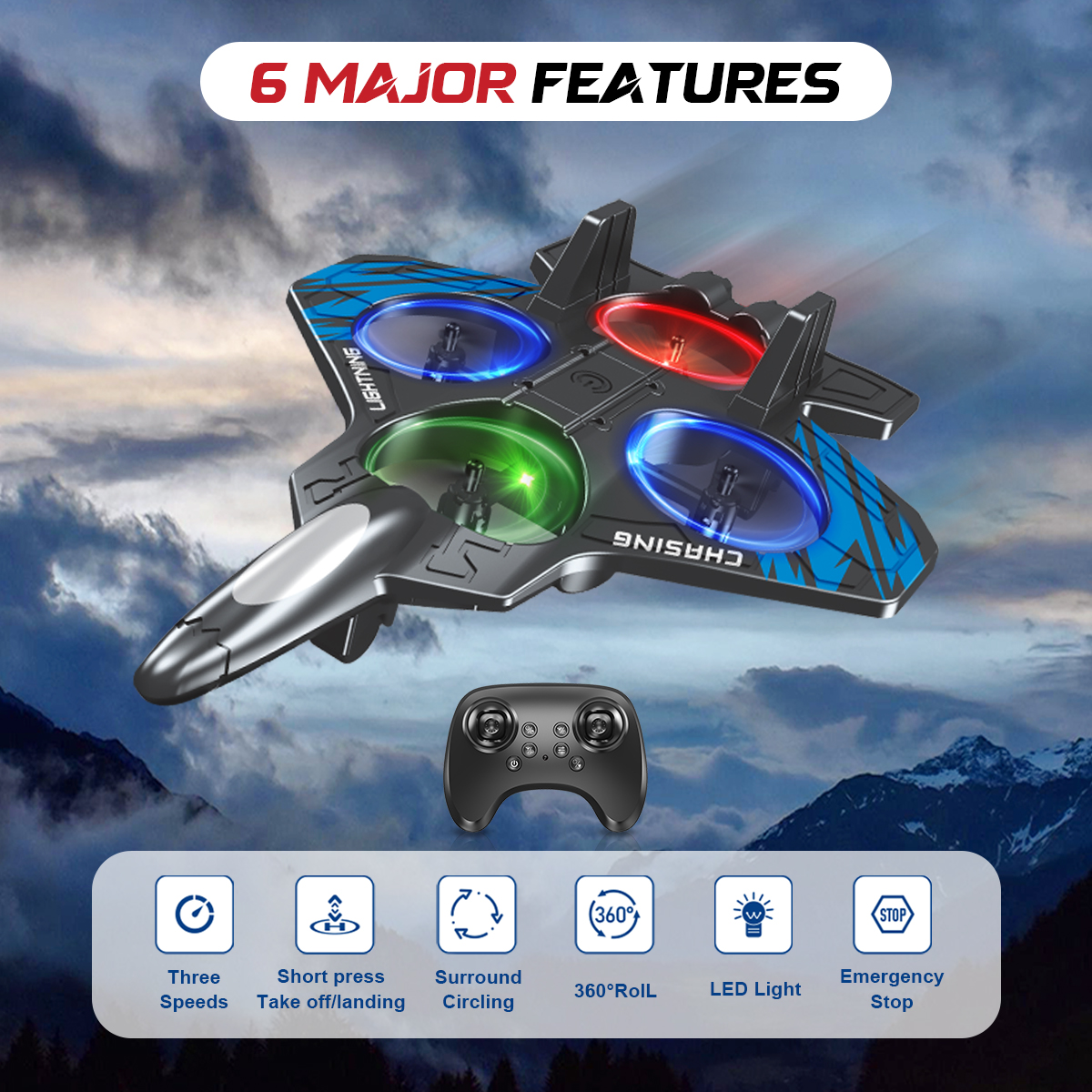 AXNEN 新型 E72 フォーム航空機スタント インテリジ - Drone Beacon Light のレビューと価格