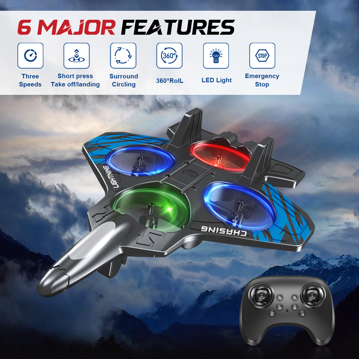 AXNEN 新型 E72 フォーム航空機スタント インテリジ - Drone Beacon Light のレビューと価格