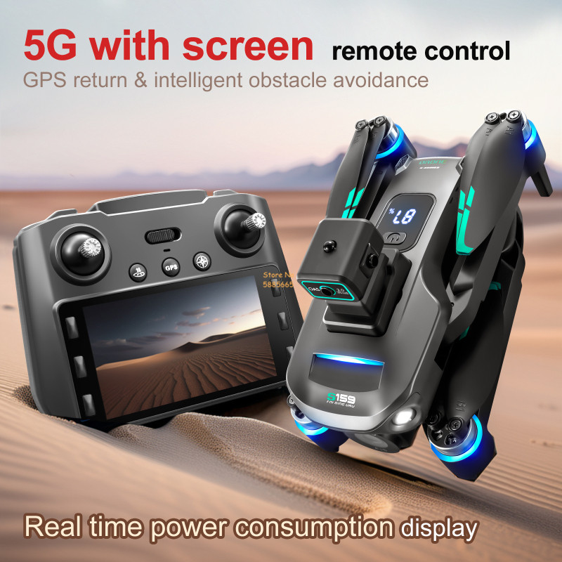 リモコン付きクワッドコプタードローン,障害物回避,LEDスク - Drone Power Bank のレビューと価格