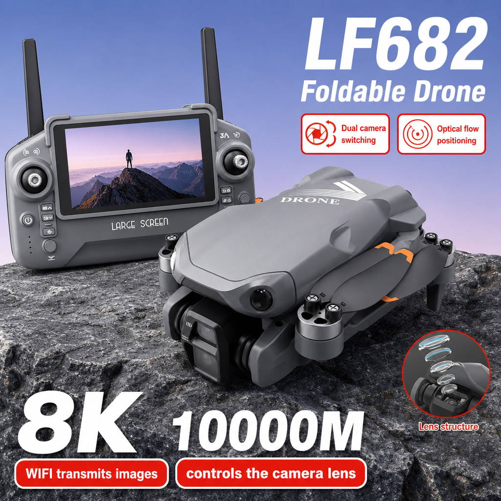空撮写真 LF682 ドローン 8K HD デュアルカメラ  - Drone Remote Controller Lanyard のレビューと価格