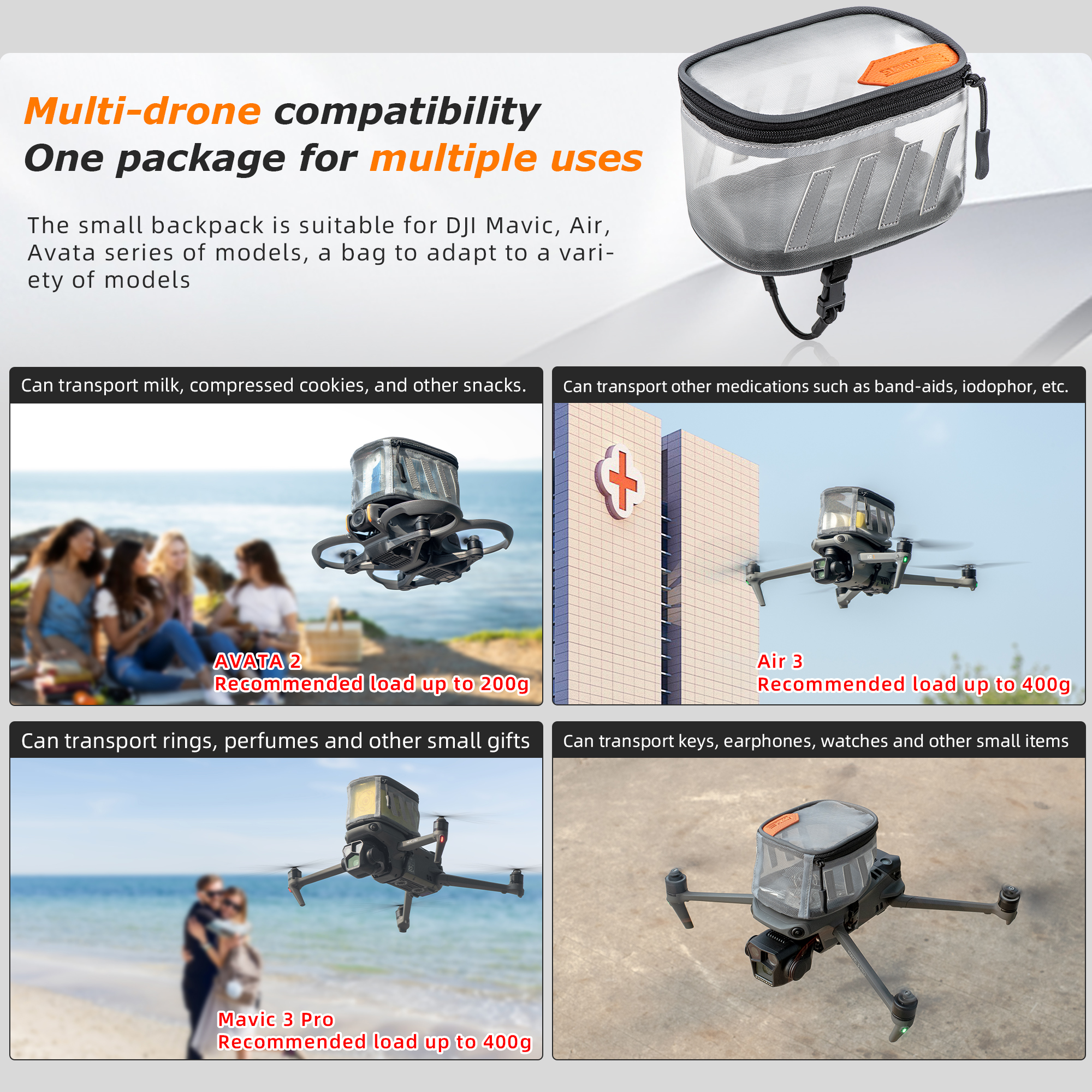 ドローン航空配送バッグ DJI Avata 2/Mavic  - Drone Backpack のレビューと価格