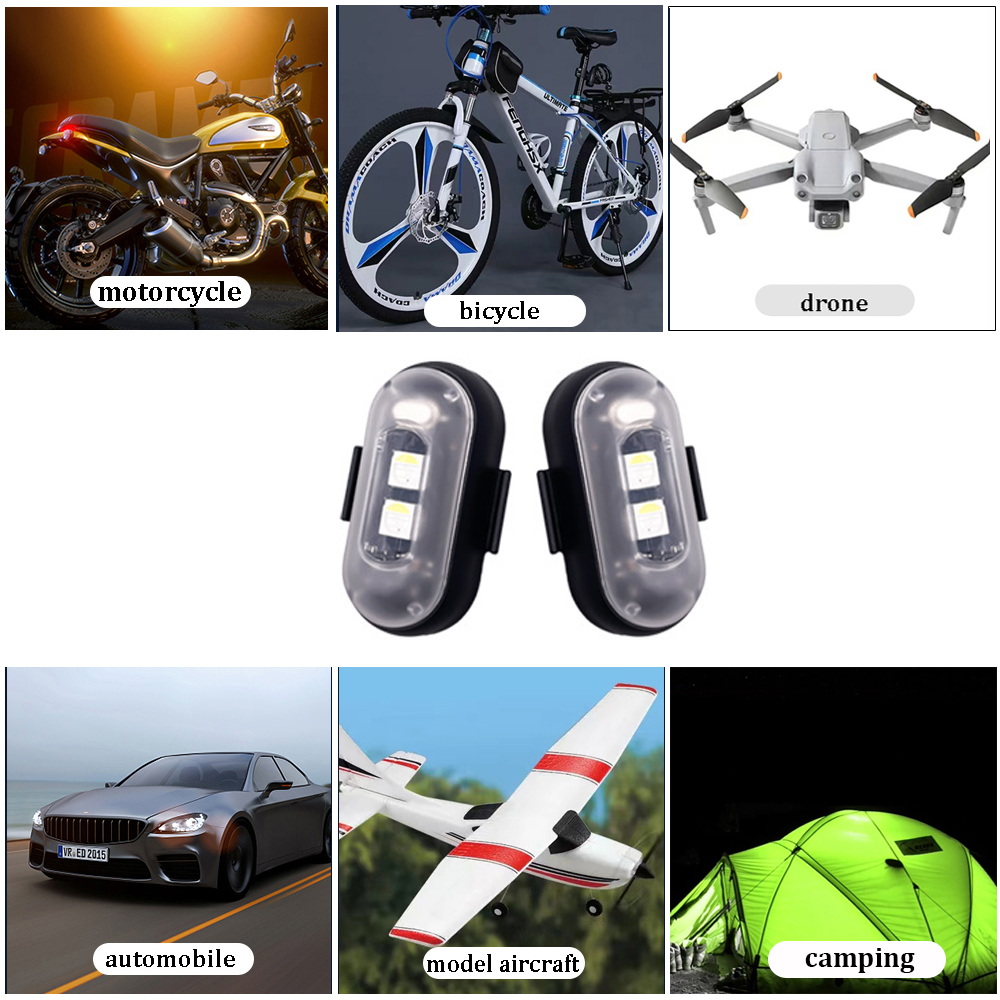 10x 4x 8色のワイヤレスLEDドローン,バイカーライト - Drone Beacon Light のレビューと価格