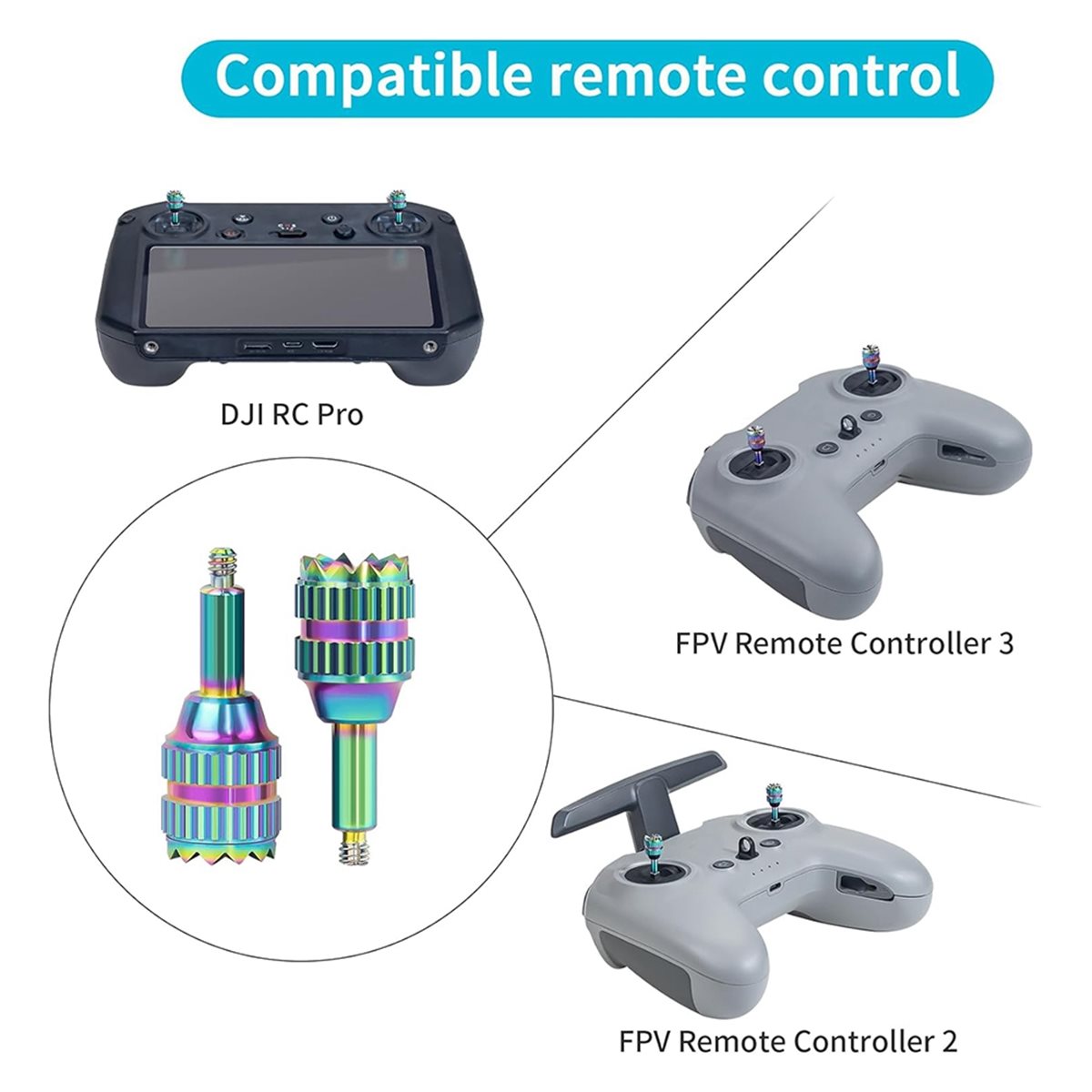DT75BG 4 個メタルコントロールジョイスティックロッカ - Drone Control Stick のレビューと価格