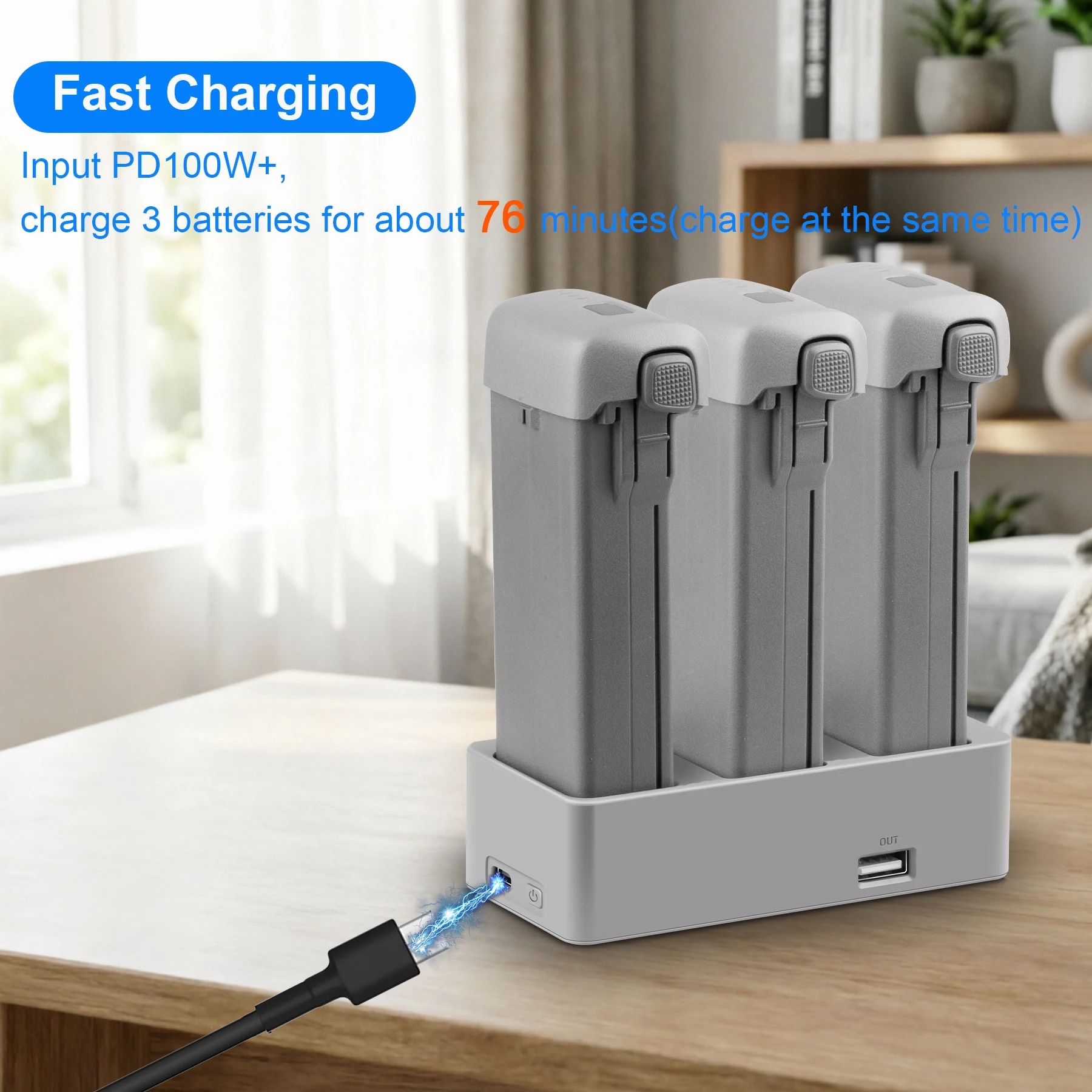 DJI AVATA360 ドローンバッテリー用 3 ウェイ急 - Drone Charging Hub のレビューと価格