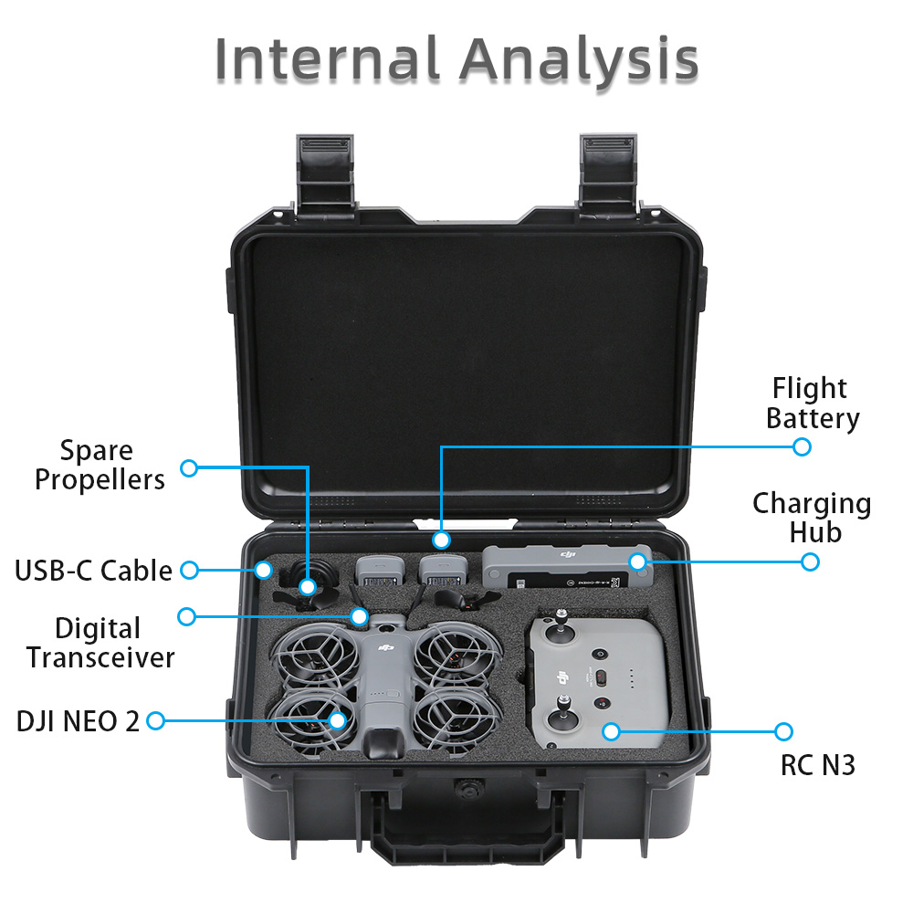 DJI NEO 2 ケースバッグ 防爆ケース ポータブル防水 - Drone Hard Shell Case のレビューと価格