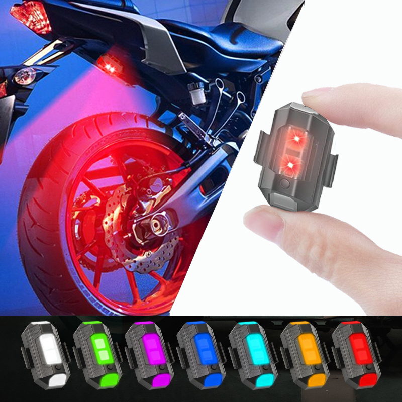 オートバイライトドローンストロボライト7色ミニUSB LED - Drone Strobe Light のレビューと価格
