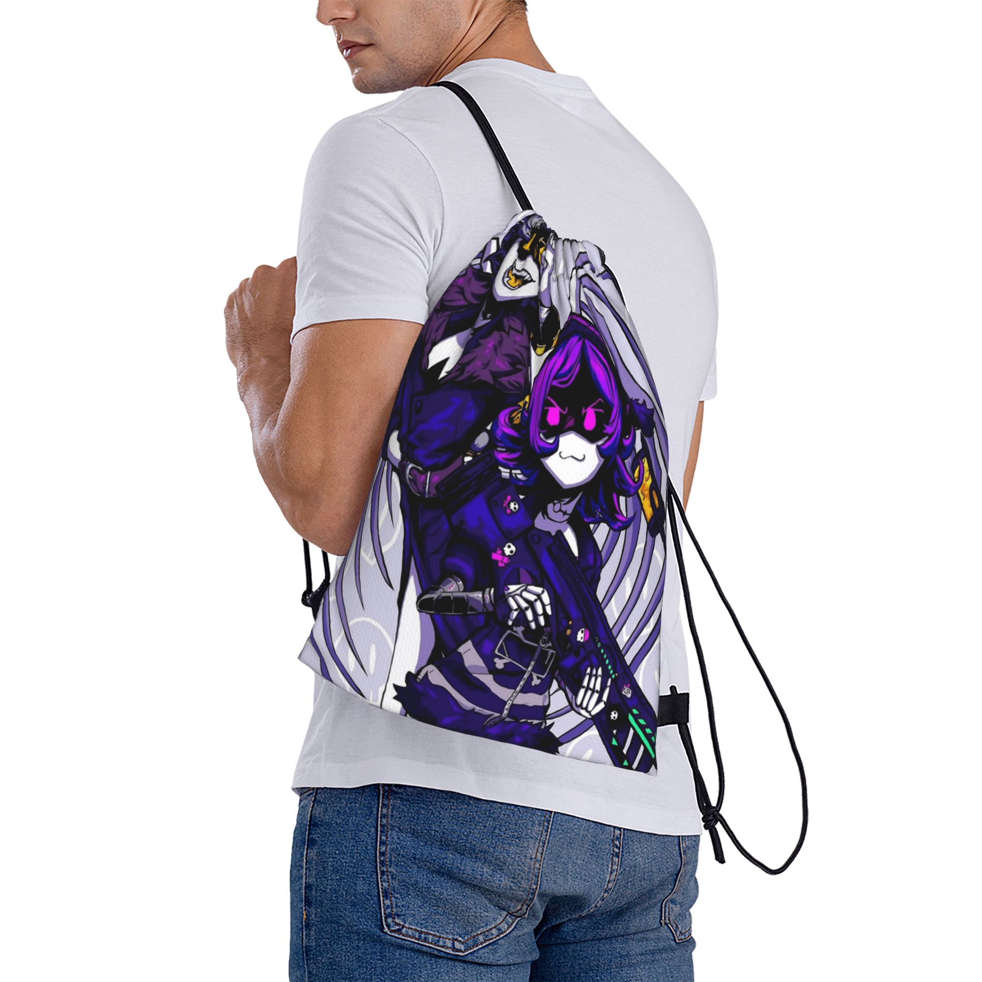 マーダードローンアニメ巾着バッグ面白い防水サックパックストリ - Drone Backpack のレビューと価格