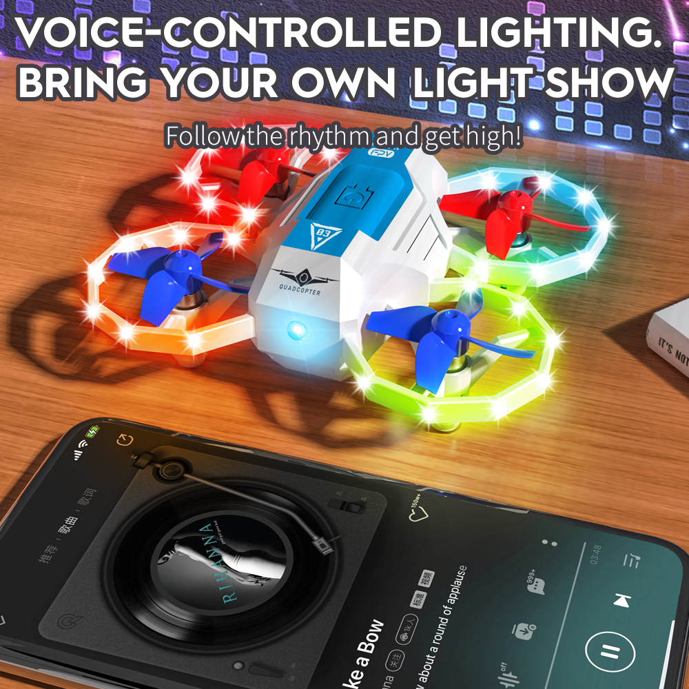 子供向けの音楽と光を備えたKf601ミニドローン,初心者向け - Drone Remote Controller Lanyard のレビューと価格
