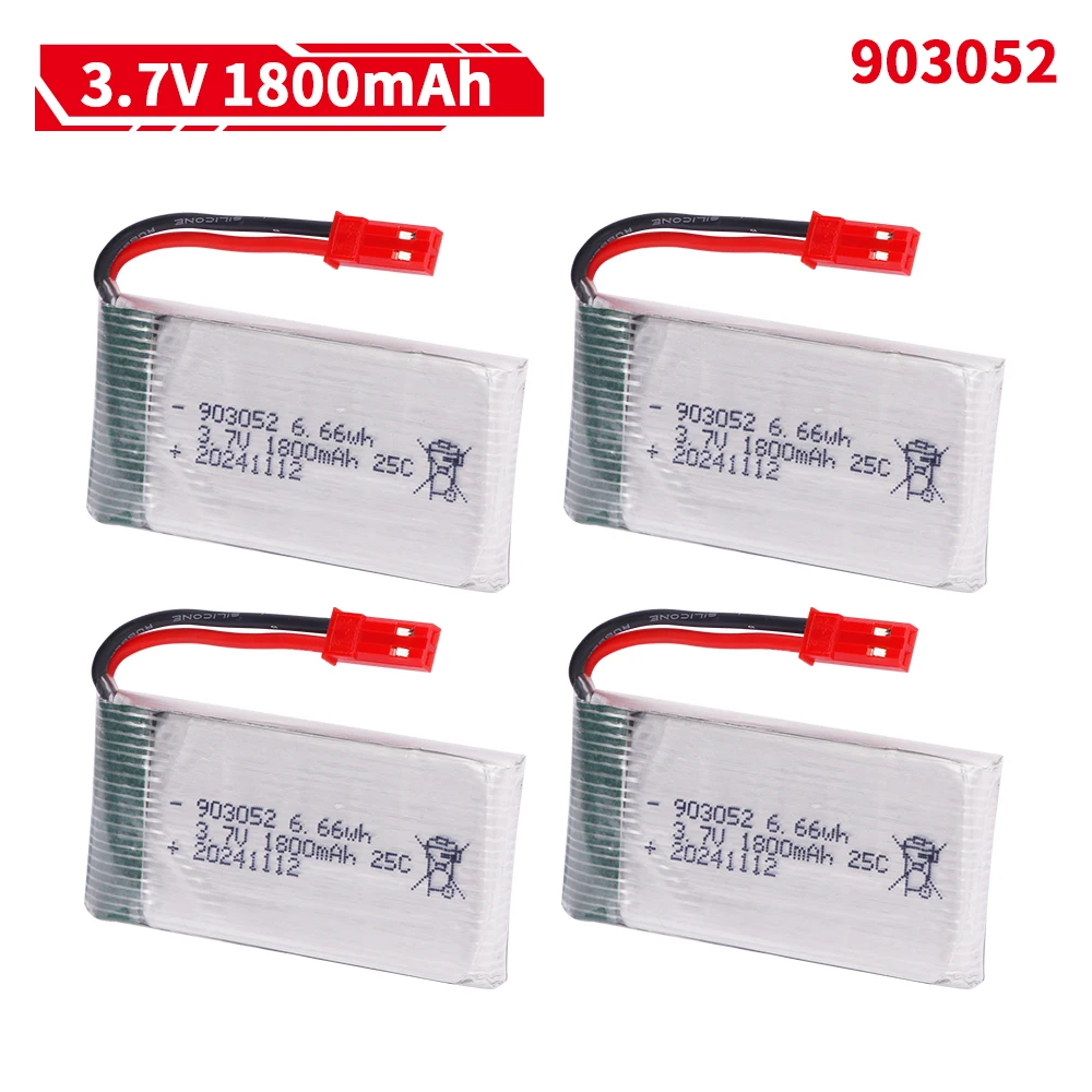 3.7V 1800mAh 903052リポバッテリー XH4 - Drone Battery Charger のレビューと価格