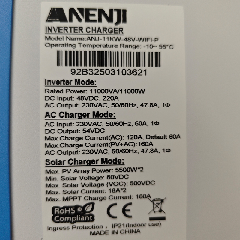ANENJI 11KW 48V ハイブリッドソーラーインバー - Drone Solar Charger のレビューと価格
