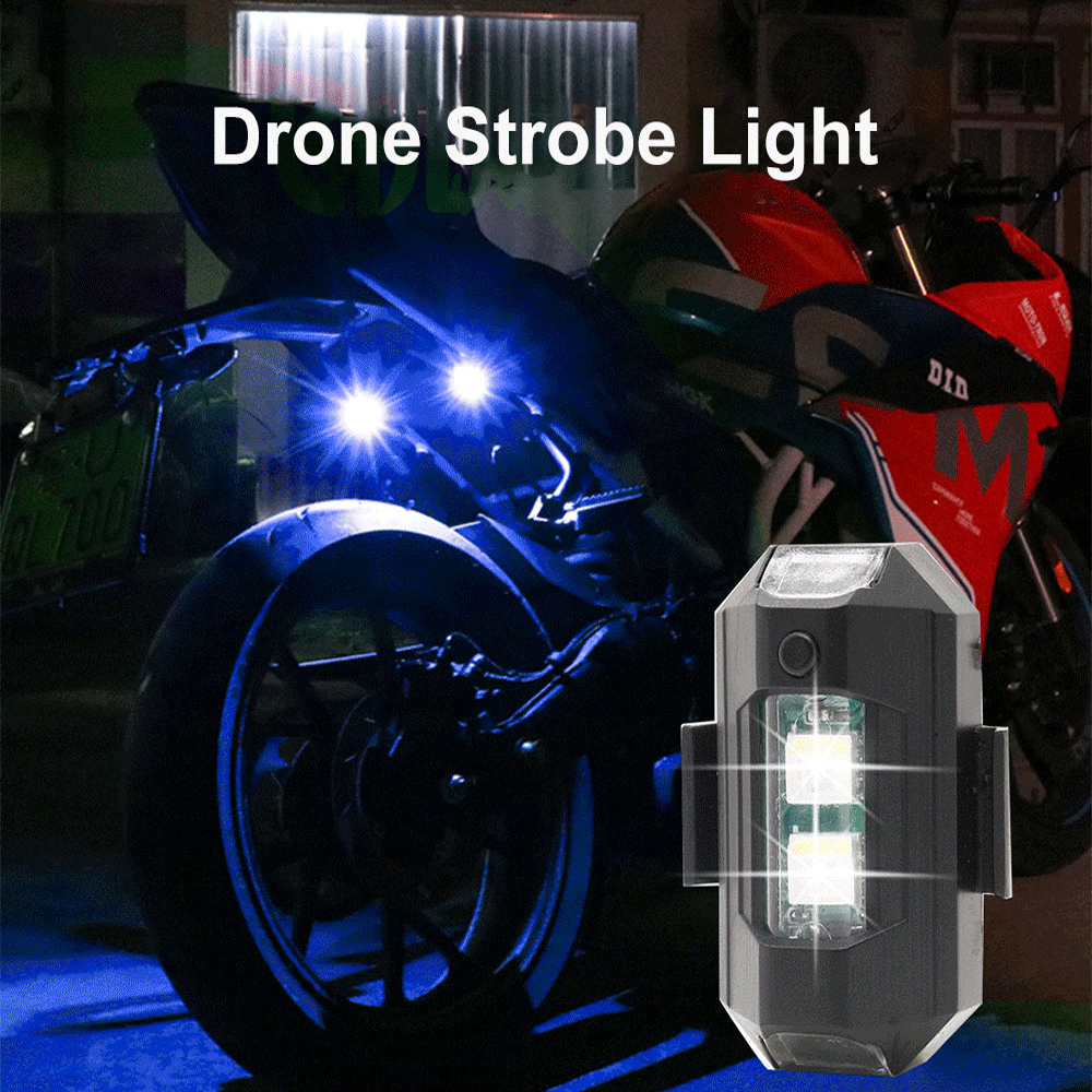 オートバイLED RGB警告灯 車用ユニバーサルFPV RC - Drone Strobe Light のレビューと価格