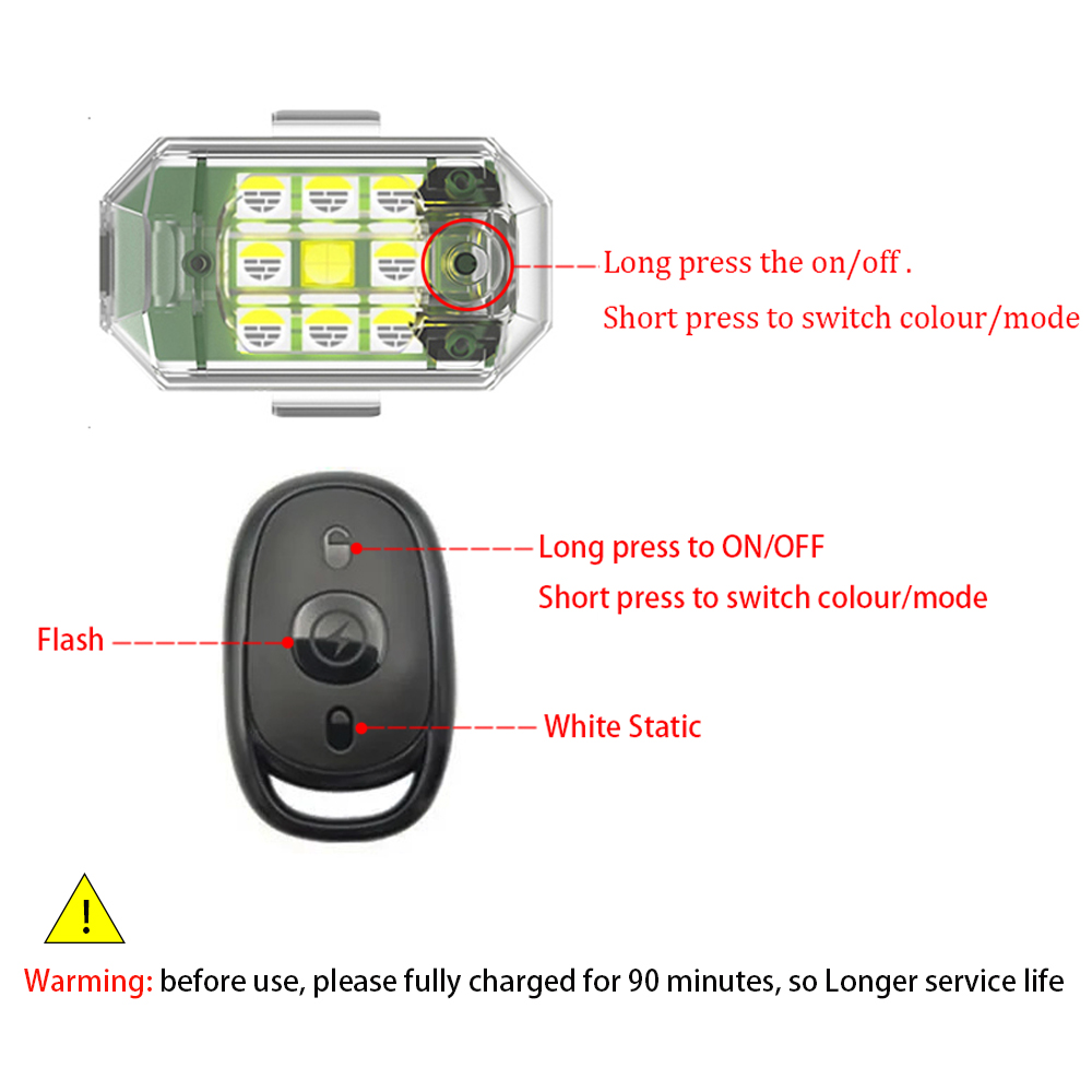 1/2/4 個ワイヤレス LED ドローンストロボライトオー - Drone Beacon Light のレビューと価格